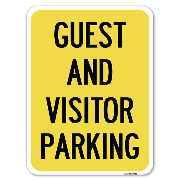 Signmission Guest and Visitor Parking Heavy-Gauge Aluminum Rust Proof Parking Sign, 18" x 24", A-1824-23933 A-1824-23933 - main